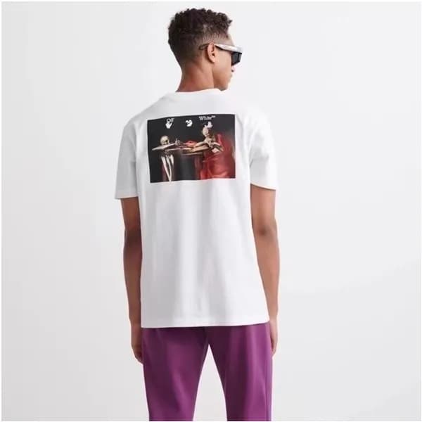 오프화이트 남성 모던 화이트 반팔티 - Mens White Tshirts - off0819… - 1