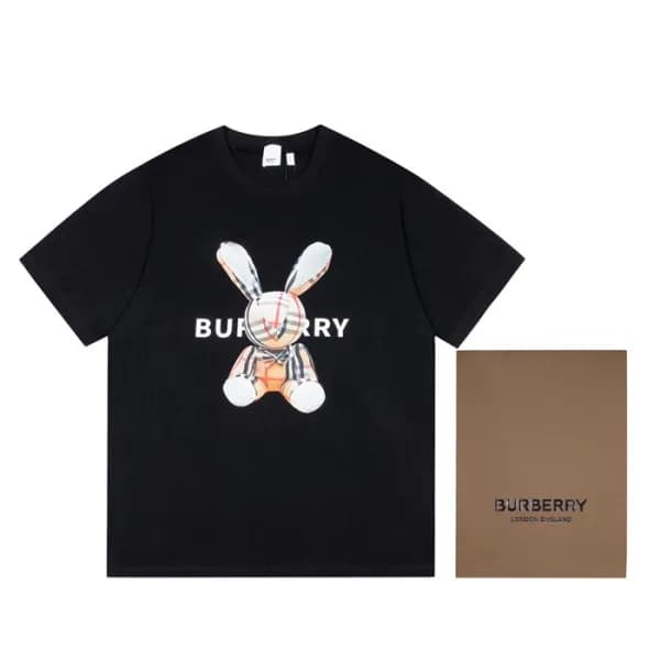 버버리 남성 크루넥 블랙 반팔티 - Mens Black Tshirts - Bur04234x - 1