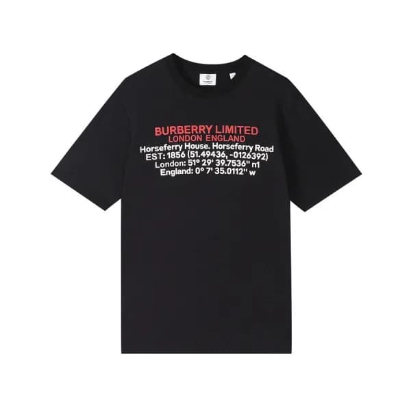 버버리 남성 크루넥 블랙 반팔티 - Mens Black Tshirts - Bur04235x - 1