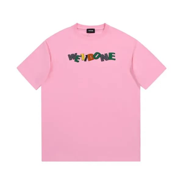 웰던 남/녀 크루넥 핑크 반팔티 - Unisex Pink Tshirts - wel0054… - 1