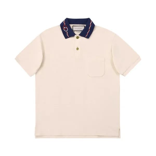 구찌 남/녀 아이보리 폴로 반팔티 - Unisex Ivory Tshirts - guc046… - 1