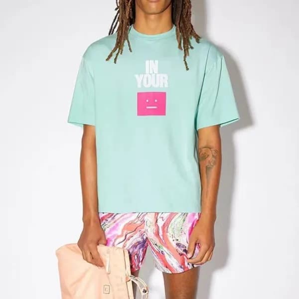 아크네 남/녀 블루 크루넥 반팔티 - Unisex Blue Tshirts - ane0145… - 1