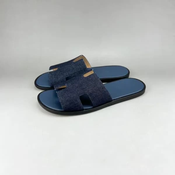 에르메스 남성 네이비 이지미르 - Mens Navy Slippers - her0839x - 1