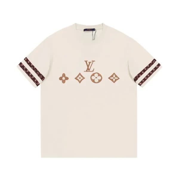 루이비통 남성 아이보리 크루넥 반팔티 - Louis vuitton Mens Ivory Ts… - 1
