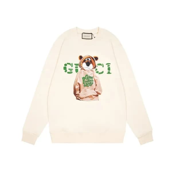 구찌 남/녀 캐쥬얼 아이보리 맨투맨 - Unisex Ivory Tshirts - Guc05… - 1