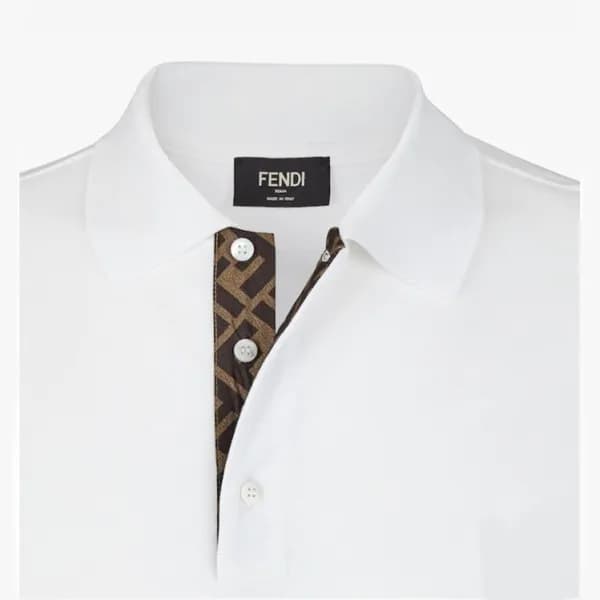펜디 남성 화이트 폴로 반팔티 - Mens White Tshirts - fen01274x - 1