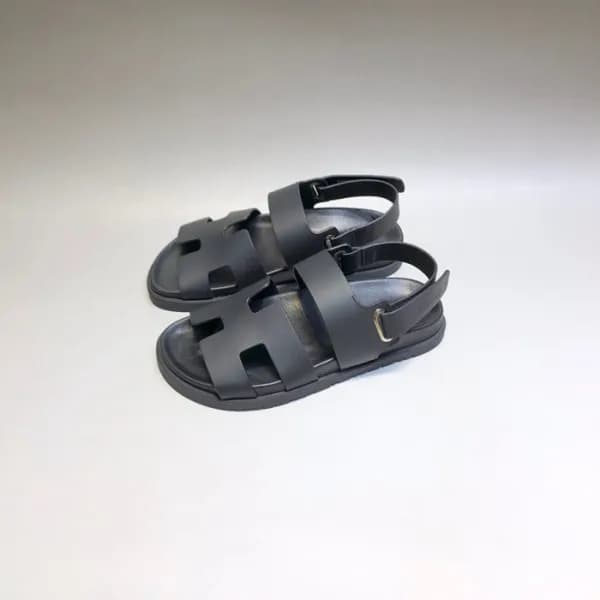에르메스 남/녀 트렌디 블랙 샌들 - Unisex Black Sandals - her088… - 1