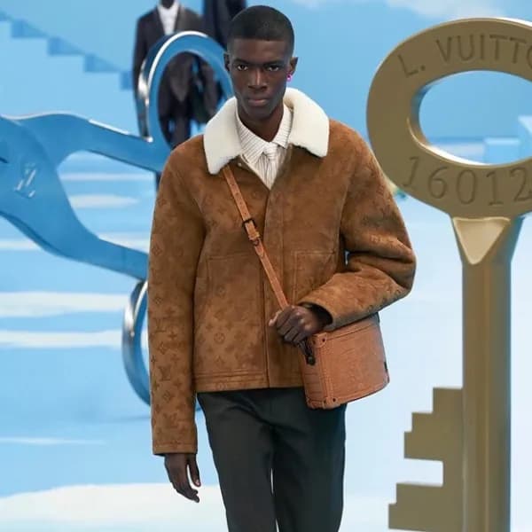 루이비통 남성 카멜 가죽 자켓 - Louis vuitton Mens Camel Jacket… - 1
