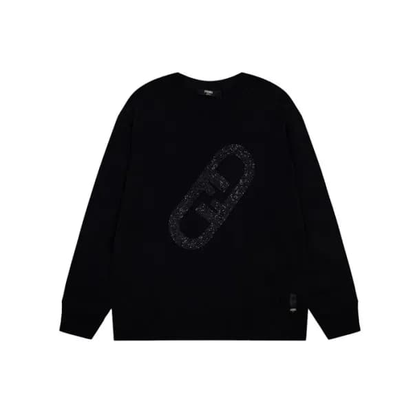 펜디 남성 트렌디 블랙 니트 - Fendi Mens Black Sweaters - fen0… - 1