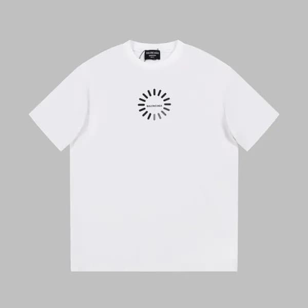 발렌시아가 남성 크루넥 화이트 반팔티 - Balenciaga Mens White Tshir… - 1