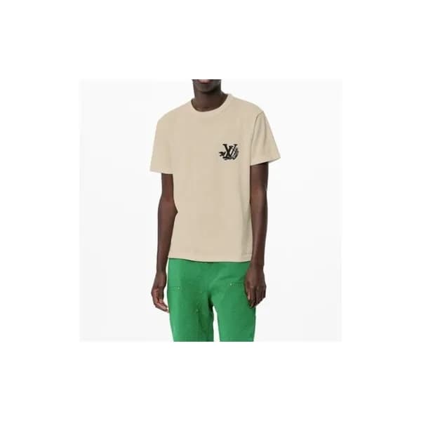 루이비통 남성 베이지 크루넥 반팔티 - Louis vuitton Mens Beige Sho… - 1