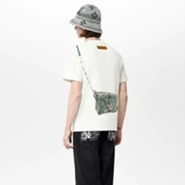 루이비통 남성 화이트 크루넥 반팔티 - Louis vuitton Mens White Sho… - 1