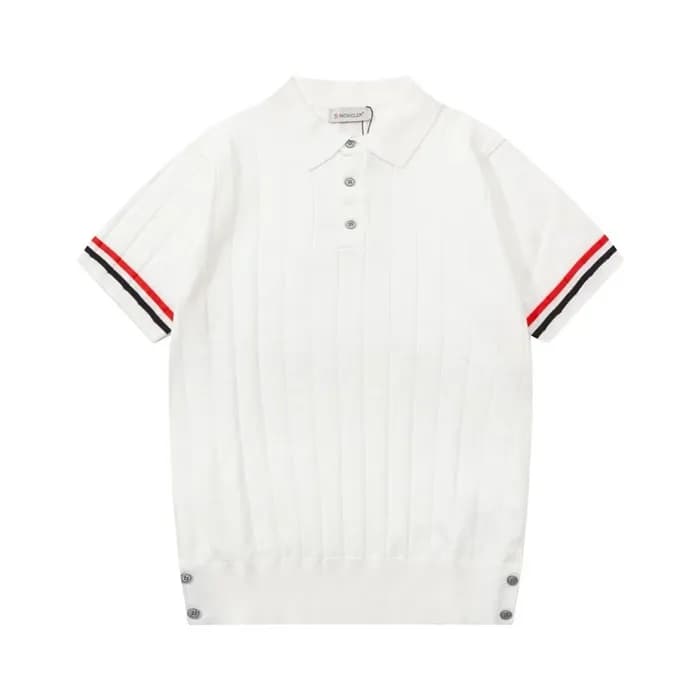 몽클레어 남성 화이트 폴로 반팔 니트티 - Moncler Mens White Tshirts… - 1
