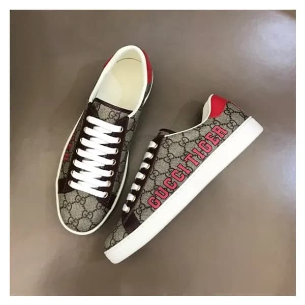구찌 남/녀 브라운 스니커즈 - Gucci Unisex Brown Sneakers- gu5… - 1