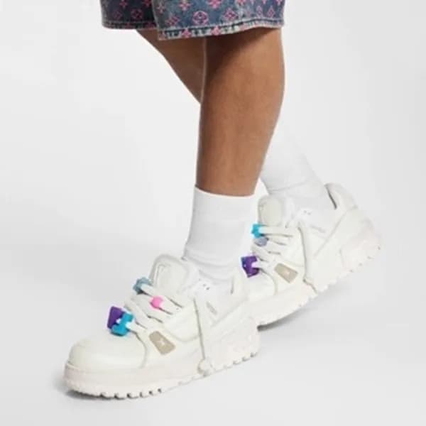 루이비통 남/녀 화이트 스니커즈 - Louis vuitton Unisex White Sne… - 1