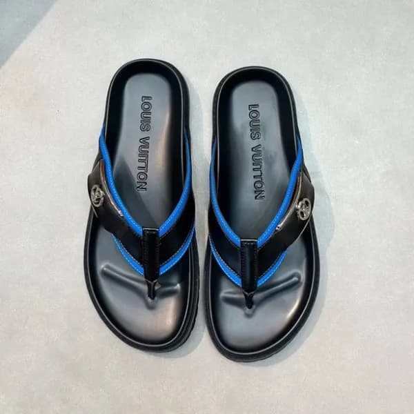 루이비통 남성 블루탭 슬리퍼 - Louis vuitton Mens Blue Tap Slip… - 1