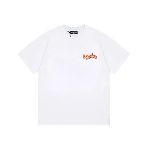 발렌시아가 남성 화이트 크루넥 반팔티 - Balenciaga Mens White Short… - 1