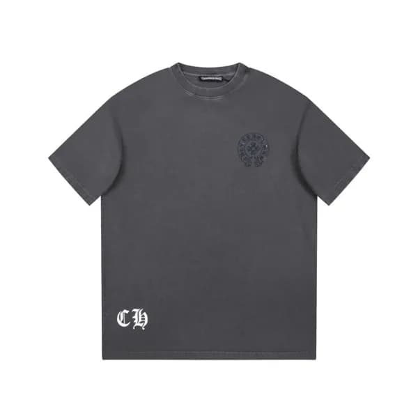 크롬하츠 남성 그레이 크루넥 반팔티 - Chrom Hearts Mens Gray Short… - 1
