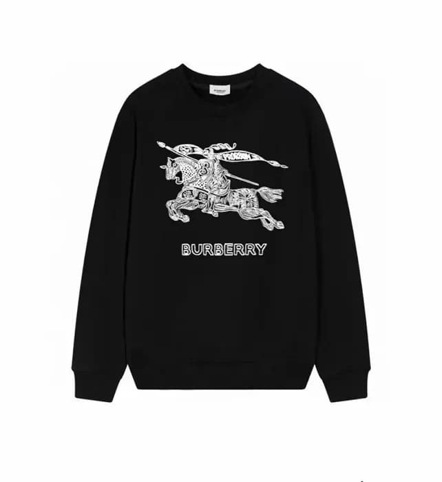 버버리 남성 크루넥 블랙 맨투맨 - Burberry Mens Black Tshirts - … - 1