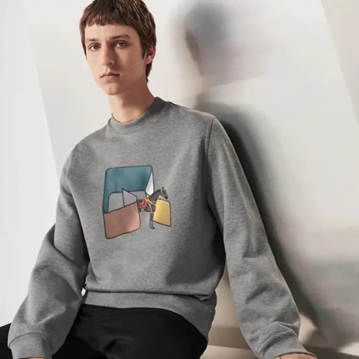 에르메스 남성 모던 그레이 맨투맨 - Hermes Mens Gray Tshirts - he… - 1