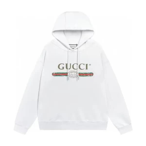 구찌 남성 화이트 후드티 - Gucci Mens White Hoodie - gu1167x - 1