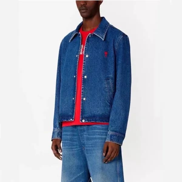 아미 남성 블루 셔츠 - Ami Mens Blue Shirts - amc121x - 1