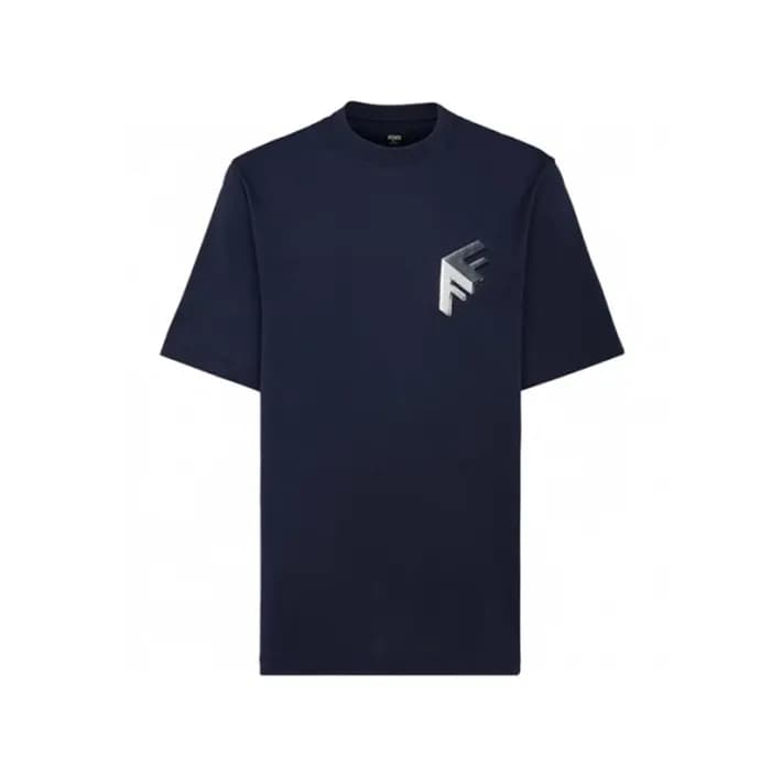 펜디 남성 네이비 티셔츠 - Fendi Mens Navy Tshirts - fec217x - 1