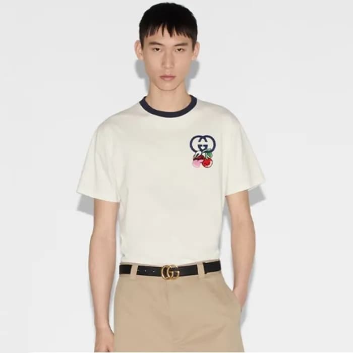 구찌 남성 화이트 티셔츠 - Gucci Mens White Tshirts - guc346x - 1