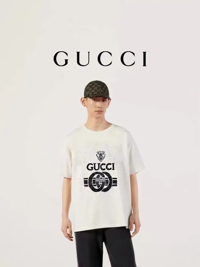 구찌 남성 화이트 티셔츠 - Gucci Mens White Tshirts - guc338x - 1