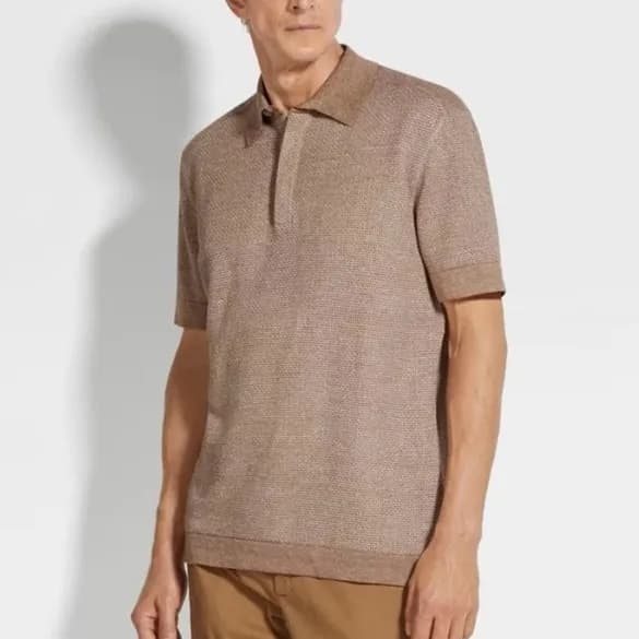 제냐 남성 베이지 폴로 반팔티 - Zegna Mens Beige Polo Tshirts -… - 1