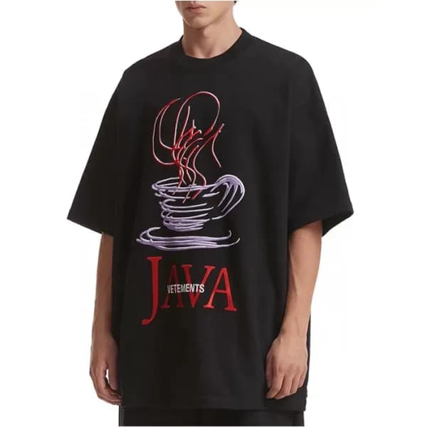 베트멍 남/녀 블랙 반팔 티셔츠 - Vetements Unisex Black Tshirts… - 1