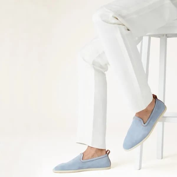 로로피아나 남성 블루 로퍼 - Loro Piana Mens Summer Walk Loafe… - 1
