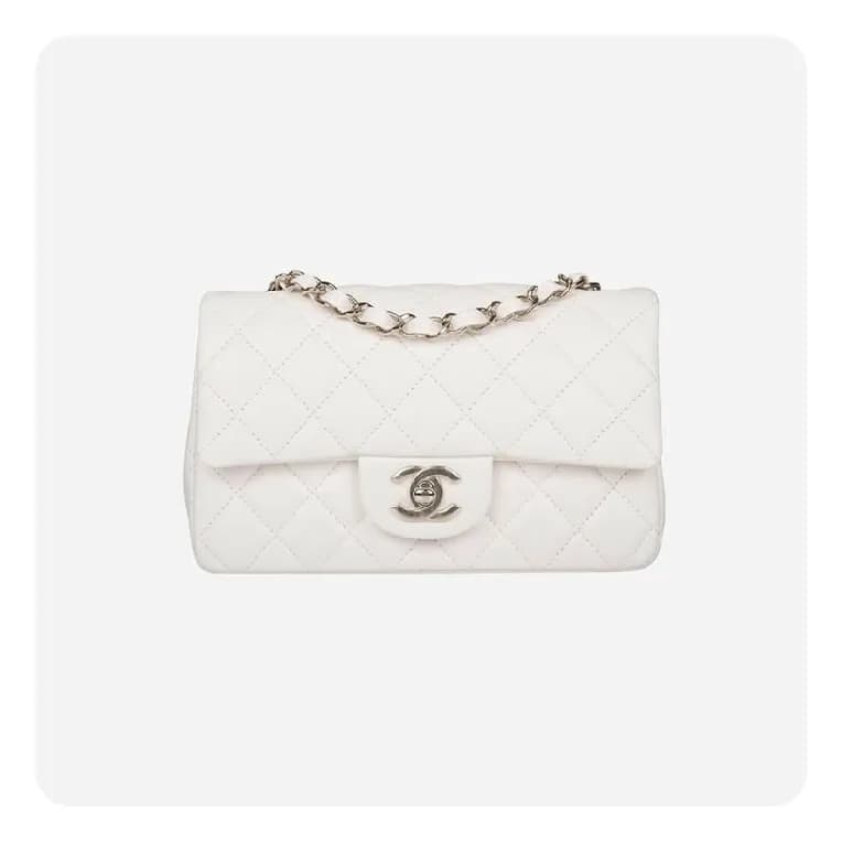 샤넬 뉴미니 플랩백 화이트 실버 - Chanel Nu Mini Torre Handle La… - 1