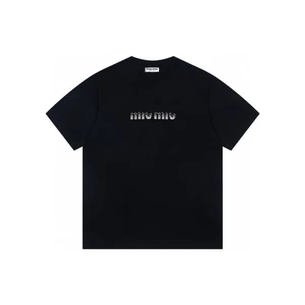 미우미우 남/녀 라운드 반팔 티셔츠 - Miumiu Unisex Round Tshirt -… - 1
