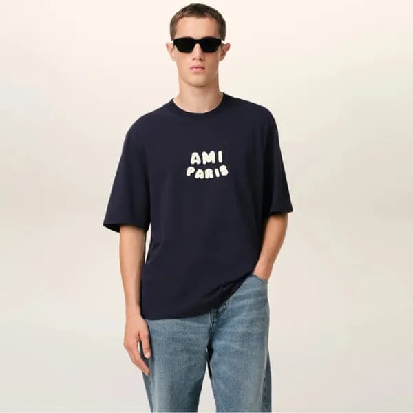 아미 남성 라운드 반팔티 - Ami Mens Round Tshirt - amc6550x - 1