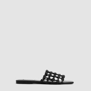 토템 여성 브레이디드 레더 방도 슬라이드 - Toteme Womens Braided Lea…