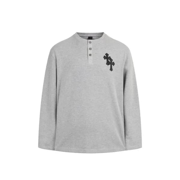 크롬하츠 남성 라운드 긴팔티 - Chrome Hearts Mens Round Tshirt … - 1