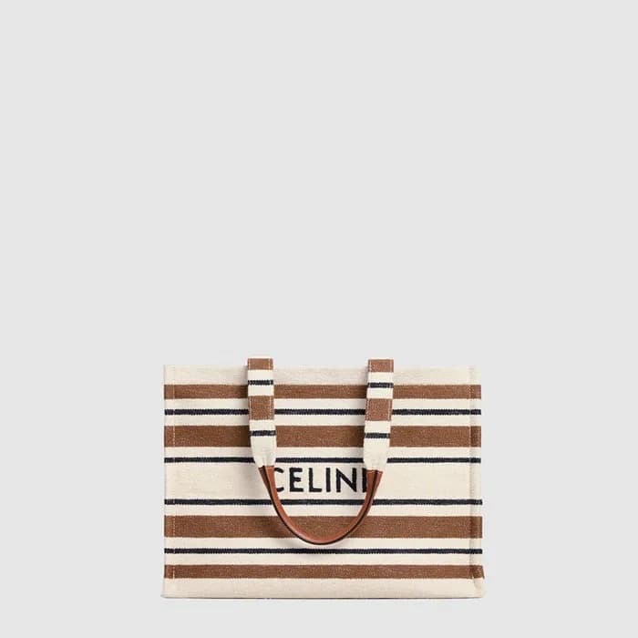 셀린느 여성 라지 타이스 카바스 스트라이프 - Celine Womens Cabas Jacq… - 1