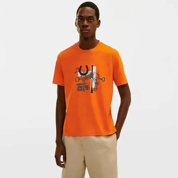 에르메스 남성 라운드 반팔티 - Hermes Mens Round Tshirt - hec13… - 1