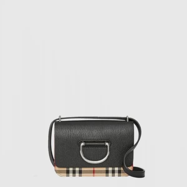 버버리 여성 미니 체크 D링 백 - Burberry Womens Mini Check D R… - 1