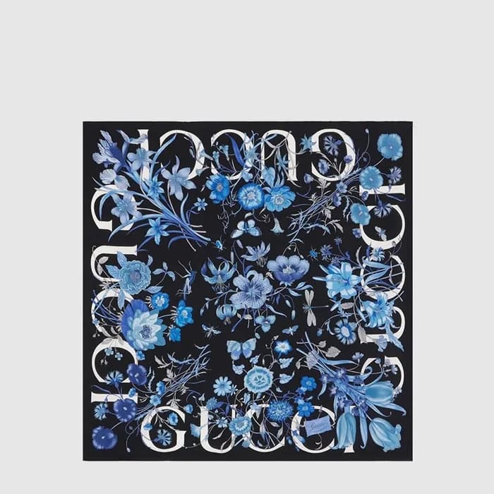 구찌 여성 로고 플라워 프린팅 스카프 - Gucci Womens Logo Flower Print Scarf - acc8982x - 1