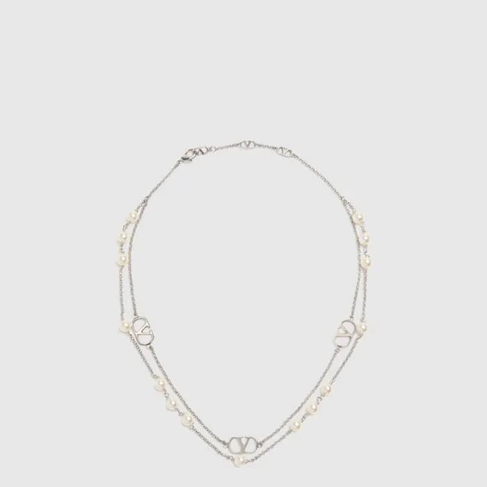발렌티노 여성 브이로고 시그니처 메탈 네크리스 - Valentino Womens V-logo Signature Metal Necklace - acc10433x - 1
