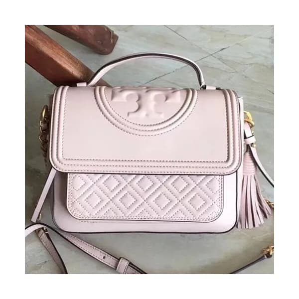 Tory Burch Leather Tassel Pink Chain Tote Shoulder… - 1