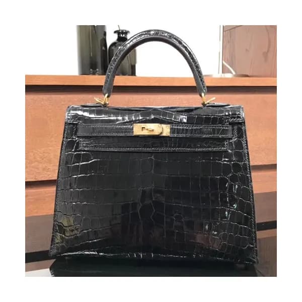 Hermes Kelly Crocodile Leather Tote Shoulder Bag ,… - 1
