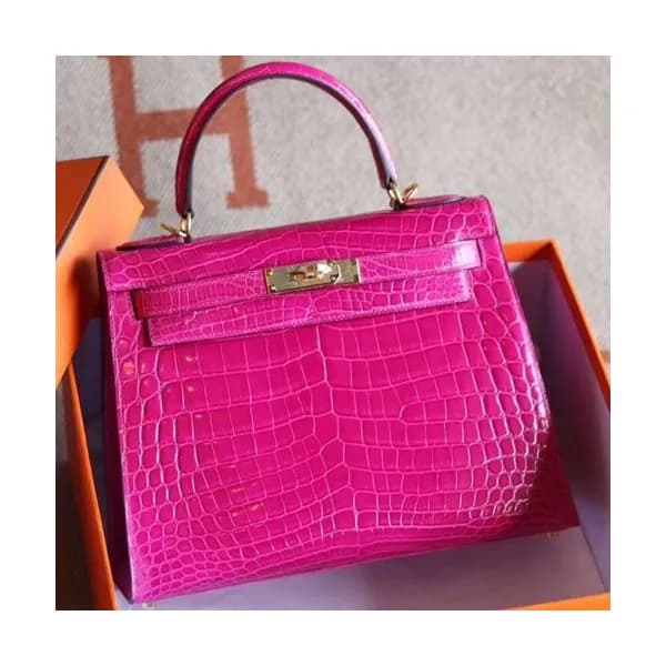 Hermes Kelly Crocodile Leather Tote Shoulder Bag ,… - 1