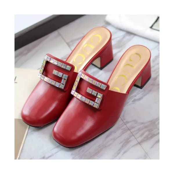 Gucci 2019 Ladies Crystal G Middle-heel Bloafer - … - 1