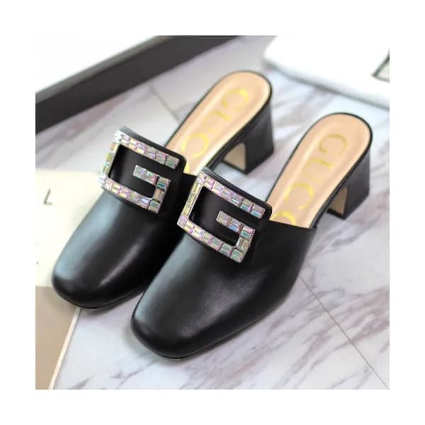 Gucci 2019 Ladies Crystal G Middle-heel Bloafer - … - 1