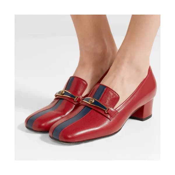 Gucci 2019 Ladies Strap Lamskin Middle-heel Pumps … - 1