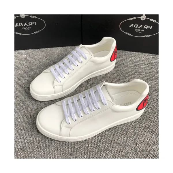 Prada 2019 Mens Business Cajual Logo Leather Sneak… - 1