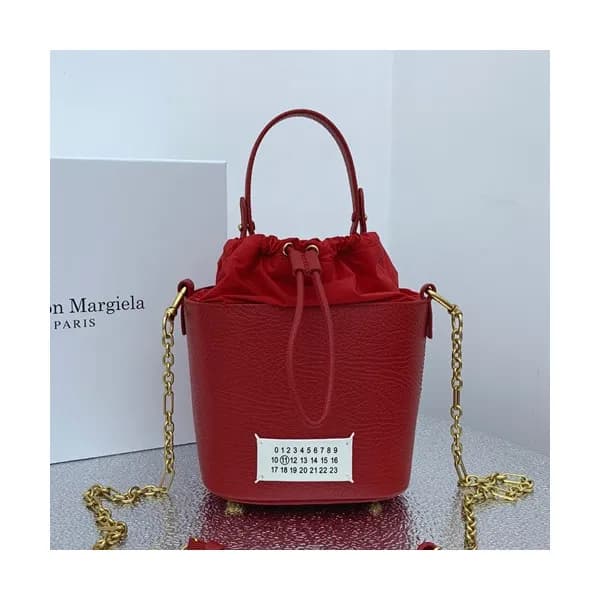 Maison Margiela 2019 Leather Bucket Chain Tote Sho… - 1